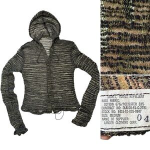 U.S. Army Military Jacket - Insect Repellent Base Layer Mesh Hoodie M or S 1981
